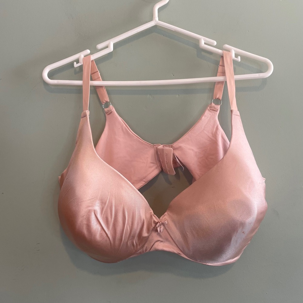 Barely Breezies Womens Underwire Push Up Padded T-Shirt Bra Pink‎ Nude Size 44DD